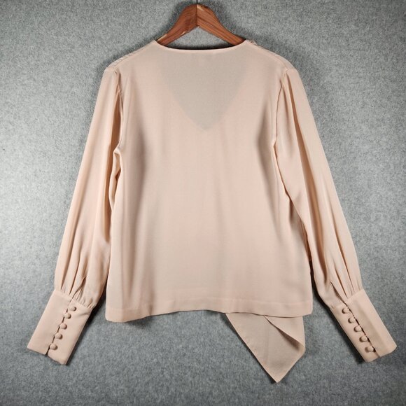 Intermix Sarah Ruffle Pink Silk Blouse. Top Size S - Picture 4 of 9